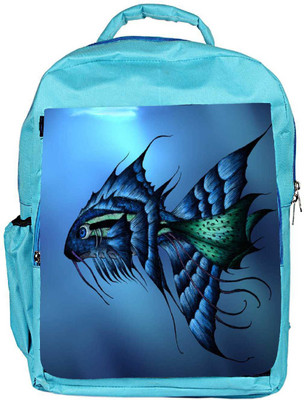 

Snoogg Eco Friendly Canvas Dark Blue Fish Designer Backpack Rucksack School Travel Unisex Casual Canvas Bag Bookbag Satchel 5 L Backpack(Blue)