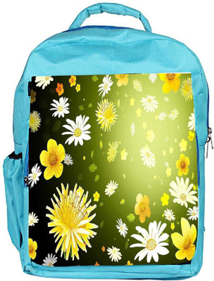 

Snoogg Eco Friendly Canvas Floral Petals Designer Backpack Rucksack School Travel Unisex Casual Canvas Bag Bookbag Satchel 5 L Backpack(Blue)