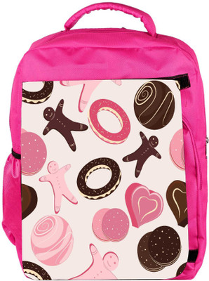 

Snoogg Eco Friendly Canvas Pink Chocolates Designer Backpack Rucksack School Travel Unisex Casual Canvas Bag Bookbag Satchel 5 L Backpack(Pink)