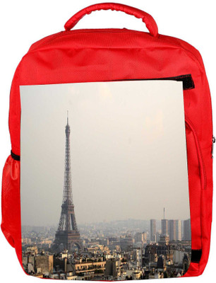 

Snoogg Eco Friendly Canvas Eifiel Towar Designer Backpack Rucksack School Travel Unisex Casual Canvas Bag Bookbag Satchel 5 L Backpack(Red)