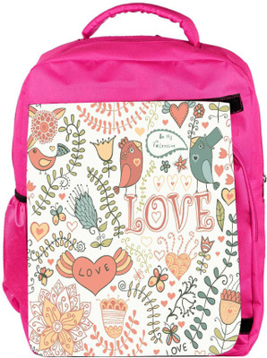 

Snoogg Eco Friendly Canvas Love Colorful Birds Designer Backpack Rucksack School Travel Unisex Casual Canvas Bag Bookbag Satchel 5 L Backpack(Pink)