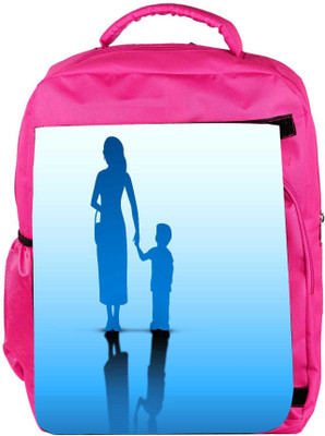 

Snoogg Eco Friendly Canvas Abstract Happy Mothers Day With Silhouette Backpack Rucksack School Travel Unisex Casual Canvas Bag Bookbag Satchel 5 L Backpack(Pink)