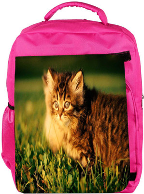 

Snoogg Eco Friendly Canvas Persian Cat Designer Backpack Rucksack School Travel Unisex Casual Canvas Bag Bookbag Satchel 5 L Backpack(Pink)