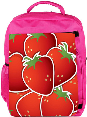 

Snoogg Eco Friendly Canvas Strawberry Sticker Background Card In Vector Format Backpack Rucksack School Travel Unisex Casual Canvas Bag Bookbag Satchel 5 L Backpack(Pink)