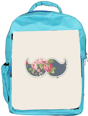 

Snoogg Eco Friendly Canvas Mustache Floral Backpack Rucksack School Travel Unisex Casual Canvas Bag Bookbag Satchel 5 L Backpack(Blue)