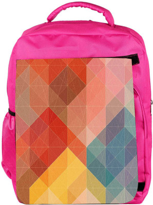 

Snoogg Eco Friendly Canvas Geometic Formations Colourful Backpack Rucksack School Travel Unisex Casual Canvas Bag Bookbag Satchel 5 L Backpack(Pink)
