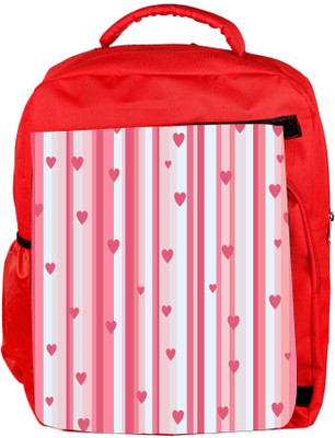 

Snoogg Eco Friendly Canvas Small Hearts Strips Pattern Designer Backpack Rucksack School Travel Unisex Casual Canvas Bag Bookbag Satchel 5 L Backpack(Red)