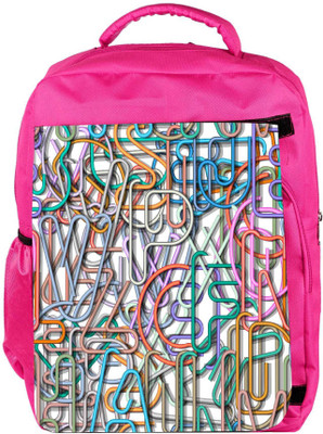 

Snoogg Eco Friendly Canvas Colorful Aphlabets Designer Backpack Rucksack School Travel Unisex Casual Canvas Bag Bookbag Satchel 5 L Backpack(Pink)
