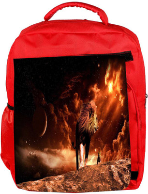 

Snoogg Eco Friendly Canvas Fury Lion Designer Backpack Rucksack School Travel Unisex Casual Canvas Bag Bookbag Satchel 5 L Backpack(Red)