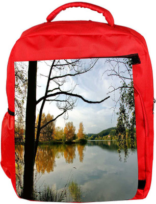 

Snoogg Eco Friendly Canvas River Side Trees Designer Backpack Rucksack School Travel Unisex Casual Canvas Bag Bookbag Satchel 5 L Backpack(Red)
