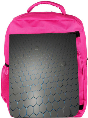 

Snoogg Eco Friendly Canvas Gray Hexagons Designer Backpack Rucksack School Travel Unisex Casual Canvas Bag Bookbag Satchel 5 L Backpack(Pink)