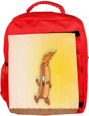 

Snoogg Eco Friendly Canvas Burning Hotdog Designer Backpack Rucksack School Travel Unisex Casual Canvas Bag Bookbag Satchel 5 L Backpack(Red)