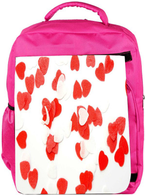 

Snoogg Eco Friendly Canvas Plenty Of Love Hearts Designer Backpack Rucksack School Travel Unisex Casual Canvas Bag Bookbag Satchel 5 L Backpack(Pink)