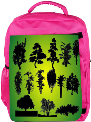 

Snoogg Eco Friendly Canvas 14 Plants Silhouettes Backpack Rucksack School Travel Unisex Casual Canvas Bag Bookbag Satchel 5 L Backpack(Pink)