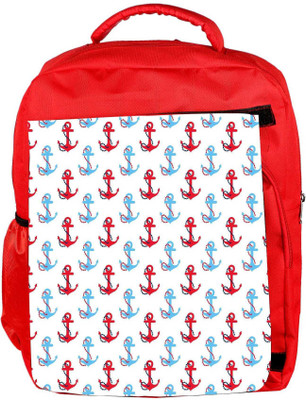 

Snoogg Eco Friendly Canvas Colorful Anchors Designer Backpack Rucksack School Travel Unisex Casual Canvas Bag Bookbag Satchel 5 L Backpack(Red)
