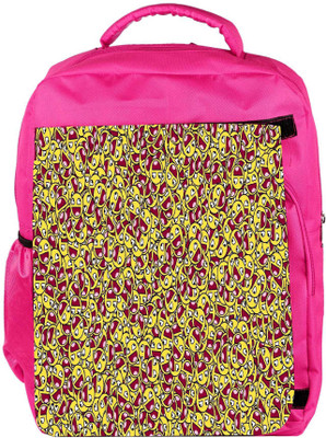

Snoogg Eco Friendly Canvas Happy Faces Designer Backpack Rucksack School Travel Unisex Casual Canvas Bag Bookbag Satchel 5 L Backpack(Pink)