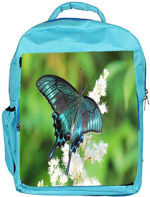 

Snoogg Eco Friendly Canvas Multicolor Butterfly Designer Backpack Rucksack School Travel Unisex Casual Canvas Bag Bookbag Satchel 5 L Backpack(Blue)