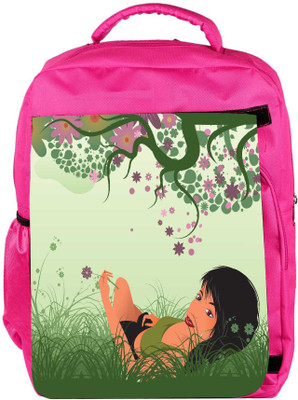 

Snoogg Eco Friendly Canvas Abstract Background Backpack Rucksack School Travel Unisex Casual Canvas Bag Bookbag Satchel 5 L Backpack(Pink)