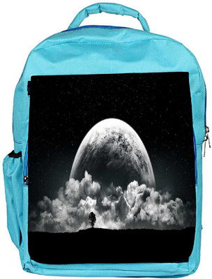

Snoogg Eco Friendly Canvas Planet Behind The Clouds Designer Backpack Rucksack School Travel Unisex Casual Canvas Bag Bookbag Satchel 5 L Backpack(Blue)