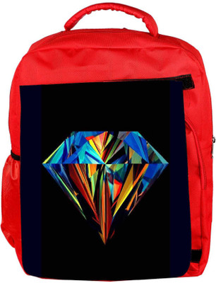 

Snoogg Eco Friendly Canvas Diamond Colourful Backpack Rucksack School Travel Unisex Casual Canvas Bag Bookbag Satchel 5 L Backpack(Red)