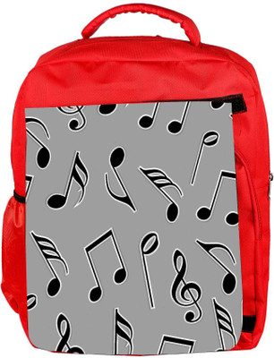 

Snoogg Eco Friendly Canvas Black Music Strings Designer Backpack Rucksack School Travel Unisex Casual Canvas Bag Bookbag Satchel 5 L Backpack(Red)