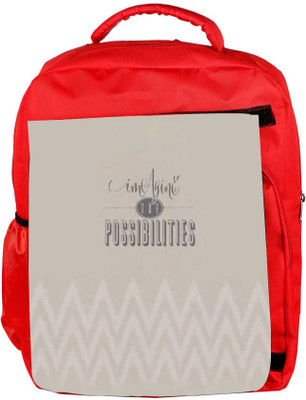 

Snoogg Eco Friendly Canvas Imagine The Possibilites Backpack Rucksack School Travel Unisex Casual Canvas Bag Bookbag Satchel 5 L Backpack(Red)