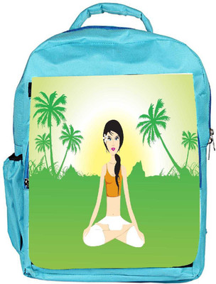 

Snoogg Eco Friendly Canvas Female Doing Yoga On Green Invirement Backpack Rucksack School Travel Unisex Casual Canvas Bag Bookbag Satchel 5 L Backpack(Blue)