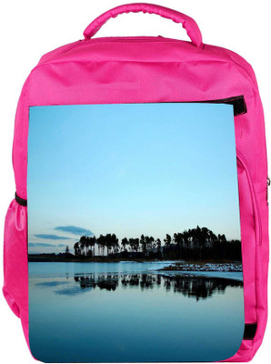 

Snoogg Eco Friendly Canvas Trees On The Beach Side Designer Backpack Rucksack School Travel Unisex Casual Canvas Bag Bookbag Satchel 5 L Backpack(Pink)