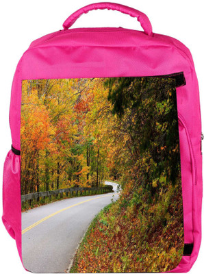 

Snoogg Eco Friendly Canvas Forest Road Designer Backpack Rucksack School Travel Unisex Casual Canvas Bag Bookbag Satchel 5 L Backpack(Pink)