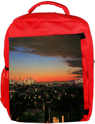 

Snoogg Eco Friendly Canvas Colorful City Designer Backpack Rucksack School Travel Unisex Casual Canvas Bag Bookbag Satchel 5 L Backpack(Red)