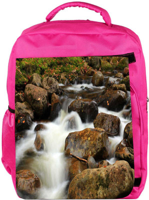

Snoogg Eco Friendly Canvas White Water And Brown Stone Designer Backpack Rucksack School Travel Unisex Casual Canvas Bag Bookbag Satchel 5 L Backpack(Pink)