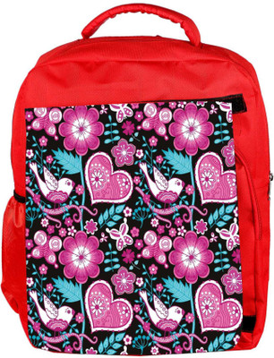 

Snoogg Eco Friendly Canvas Seamless Texture With Flowers Backpack Rucksack School Travel Unisex Casual Canvas Bag Bookbag Satchel 5 L Backpack(Red)