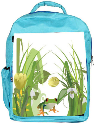 

Snoogg Eco Friendly Canvas Abstract Illustration With Lots Of Beautiful Flowers Backpack Rucksack School Travel Unisex Casual Canvas Bag Bookbag Satchel 5 L Backpack(Blue)