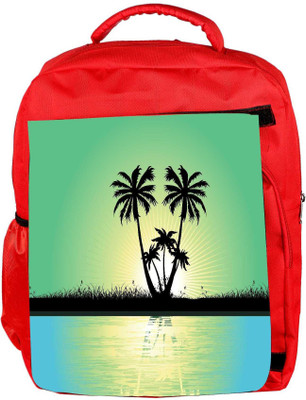 

Snoogg Eco Friendly Canvas Abstract Tropical Background Backpack Rucksack School Travel Unisex Casual Canvas Bag Bookbag Satchel 5 L Backpack(Red)