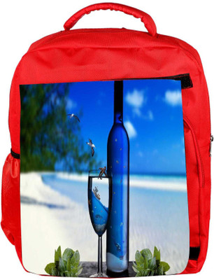 

Snoogg Eco Friendly Canvas Wine And Beach Designer Backpack Rucksack School Travel Unisex Casual Canvas Bag Bookbag Satchel 5 L Backpack(Red)