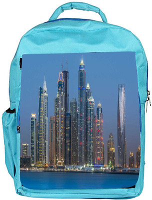 

Snoogg Eco Friendly Canvas Tall Buildings Designer Backpack Rucksack School Travel Unisex Casual Canvas Bag Bookbag Satchel 5 L Backpack(Blue)