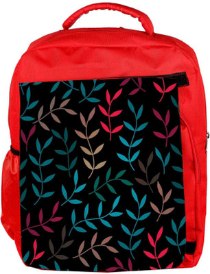 

Snoogg Eco Friendly Canvas Colorful Leaves Branches Designer Backpack Rucksack School Travel Unisex Casual Canvas Bag Bookbag Satchel 5 L Backpack(Red)