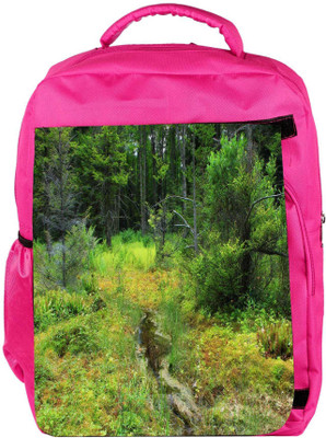 

Snoogg Eco Friendly Canvas Small Pond In Tree Designer Backpack Rucksack School Travel Unisex Casual Canvas Bag Bookbag Satchel 5 L Backpack(Pink)