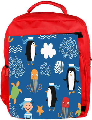 

Snoogg Eco Friendly Canvas Marine Pattern 2878 Backpack Rucksack School Travel Unisex Casual Canvas Bag Bookbag Satchel 5 L Backpack(Red)