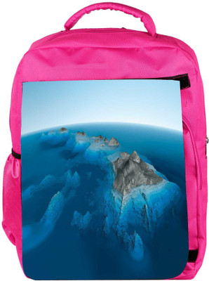 

Snoogg Eco Friendly Canvas Blue Water Sea Designer Backpack Rucksack School Travel Unisex Casual Canvas Bag Bookbag Satchel 5 L Backpack(Pink)