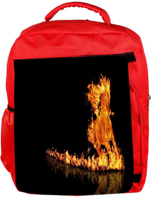 

Snoogg Eco Friendly Canvas Fire Horse Designer Backpack Rucksack School Travel Unisex Casual Canvas Bag Bookbag Satchel 5 L Backpack(Red)