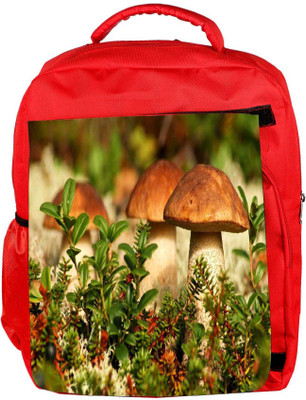 

Snoogg Eco Friendly Canvas Mushroom In Garden Designer Backpack Rucksack School Travel Unisex Casual Canvas Bag Bookbag Satchel 5 L Backpack(Red)