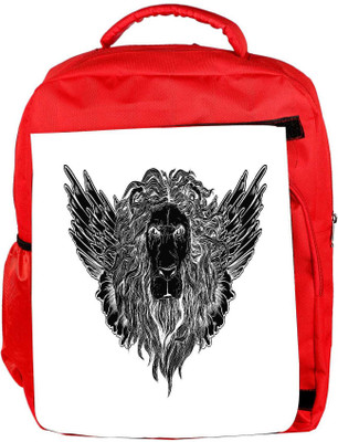 

Snoogg Eco Friendly Canvas Lion With Wings Vector T Shirt Design Backpack Rucksack School Travel Unisex Casual Canvas Bag Bookbag Satchel 5 L Backpack(Red)