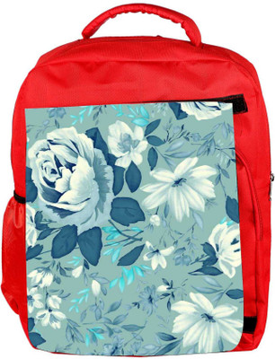 

Snoogg Eco Friendly Canvas Blue Floral Pattern 2481 Backpack Rucksack School Travel Unisex Casual Canvas Bag Bookbag Satchel 5 L Backpack(Red)