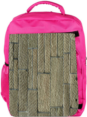 

Snoogg Eco Friendly Canvas Brick Lines Designer Backpack Rucksack School Travel Unisex Casual Canvas Bag Bookbag Satchel 5 L Backpack(Pink)