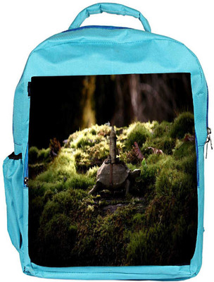 

Snoogg Eco Friendly Canvas Small Tortoise Designer Backpack Rucksack School Travel Unisex Casual Canvas Bag Bookbag Satchel 5 L Backpack(Blue)