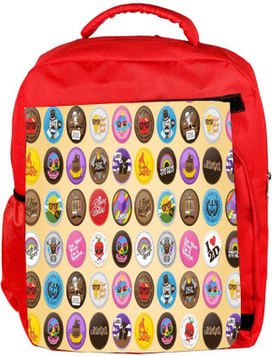 

Snoogg Eco Friendly Canvas Funny Buttons Digital Art Designer Backpack Rucksack School Travel Unisex Casual Canvas Bag Bookbag Satchel 5 L Backpack(Red)