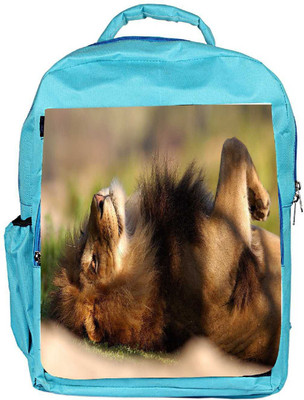 

Snoogg Eco Friendly Canvas Lion Sleeping Designer Backpack Rucksack School Travel Unisex Casual Canvas Bag Bookbag Satchel 5 L Backpack(Blue)
