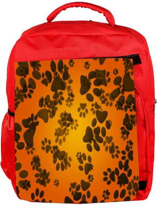 

Snoogg Eco Friendly Canvas Dog Paws Orange Background Backpack Rucksack School Travel Unisex Casual Canvas Bag Bookbag Satchel 5 L Backpack(Red)
