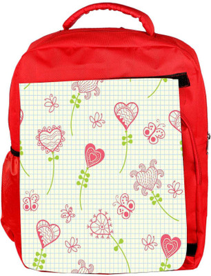 

Snoogg Eco Friendly Canvas Hearts And Butterflier Designer Backpack Rucksack School Travel Unisex Casual Canvas Bag Bookbag Satchel 5 L Backpack(Red)